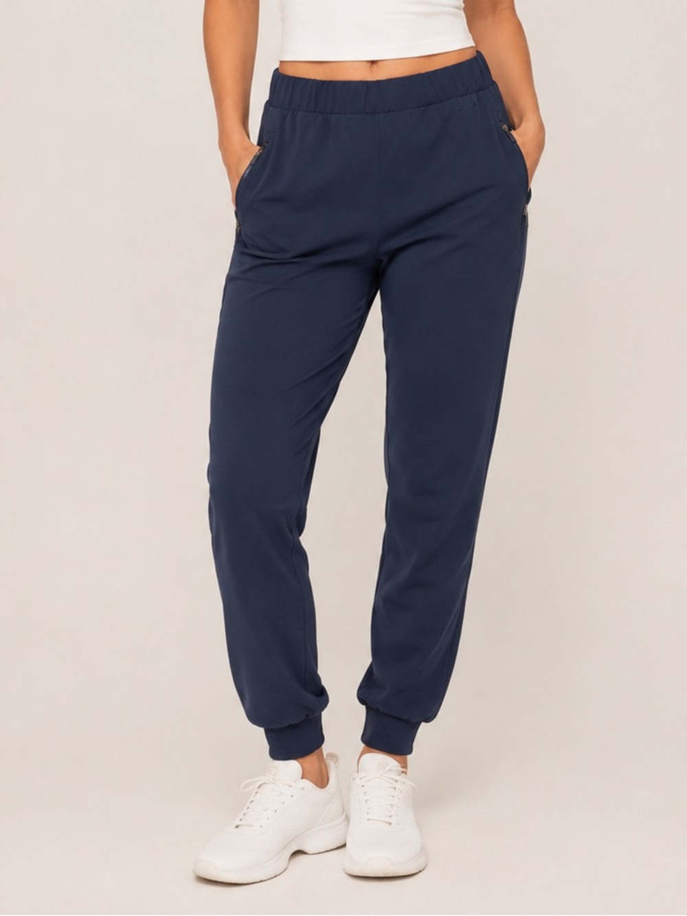 LOLE navy blue activewear‎ joggers with zipped pockets size medium